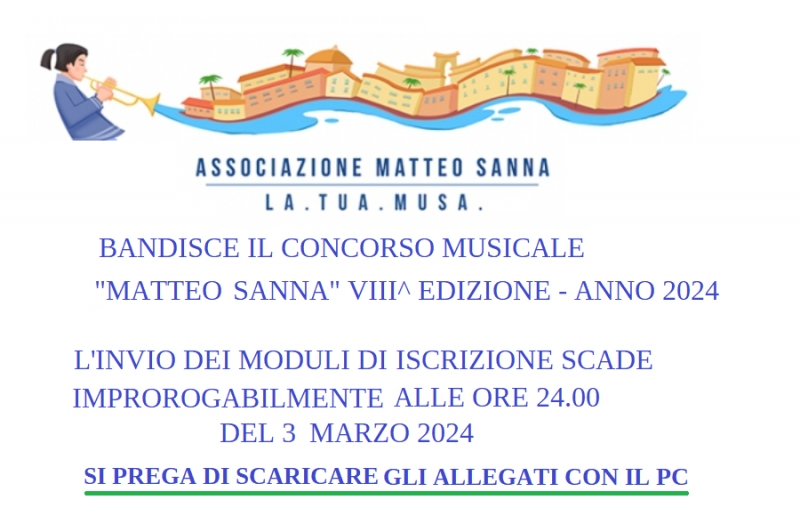 Premio musicale “Matteo Sanna” VIII^ edizione 2024